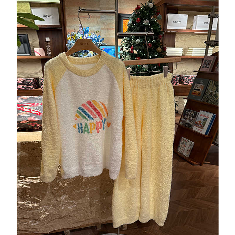 米诗缇年终大促捡漏款56号【S3605彩虹happy】长袖长裤睡衣家居服冬
