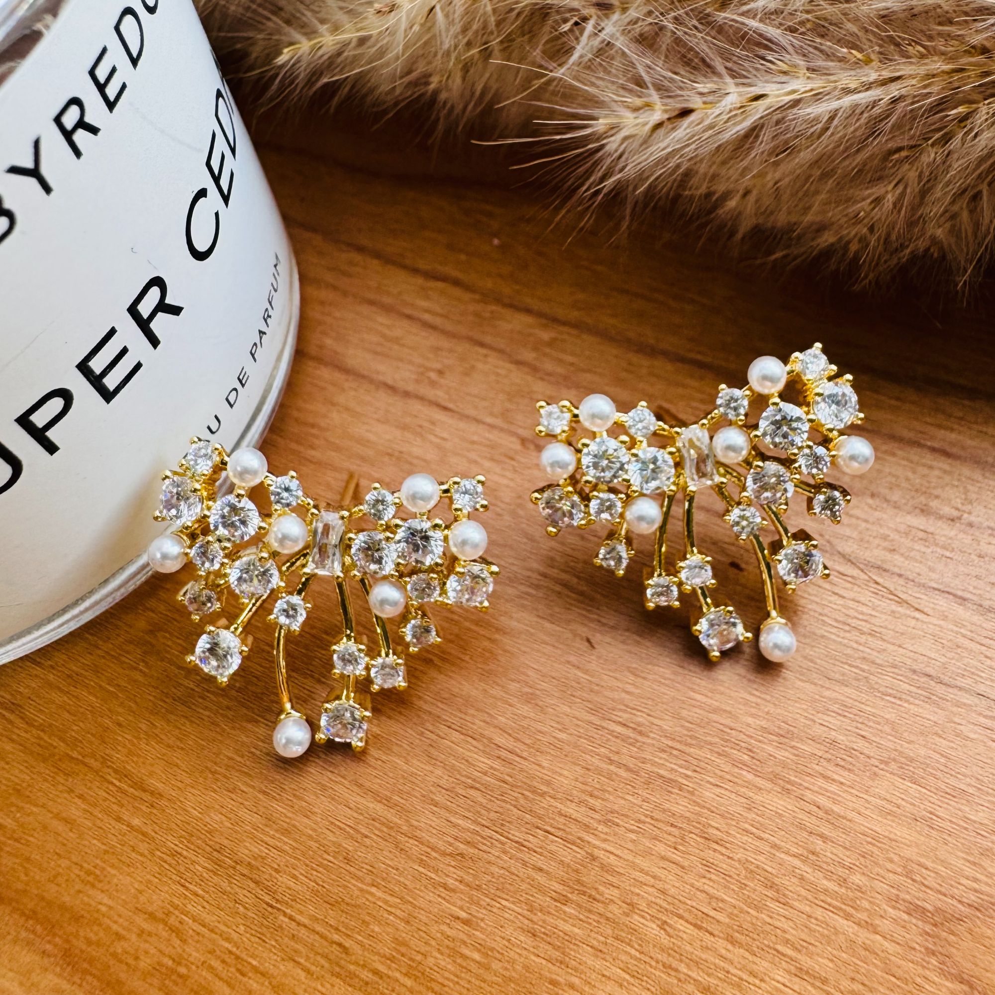 HEFY/HEFY 黄铜莫桑石耳饰 925银针小众精致百搭E516