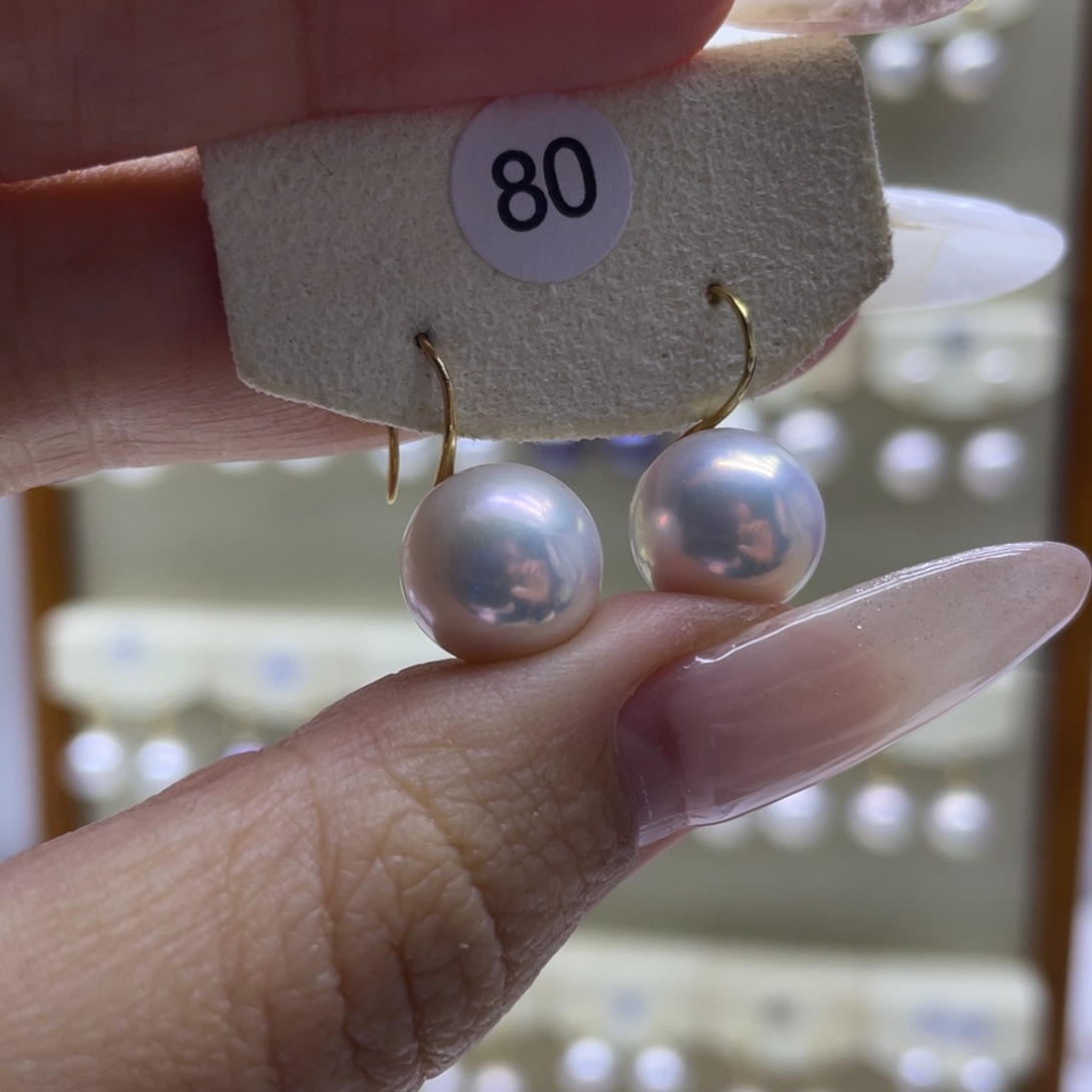 淡水珍珠耳饰18K金镶嵌