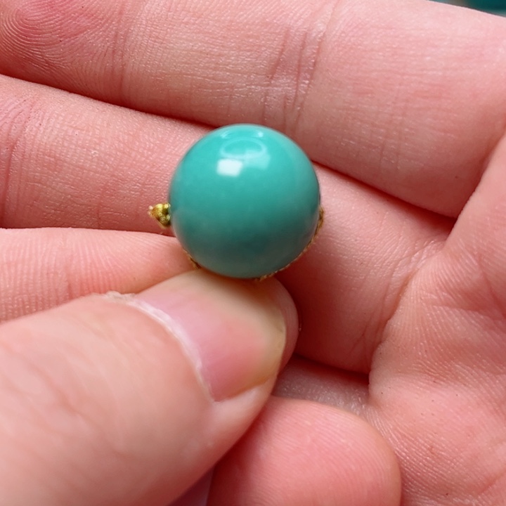 绿松石14.6圆珠未镶嵌