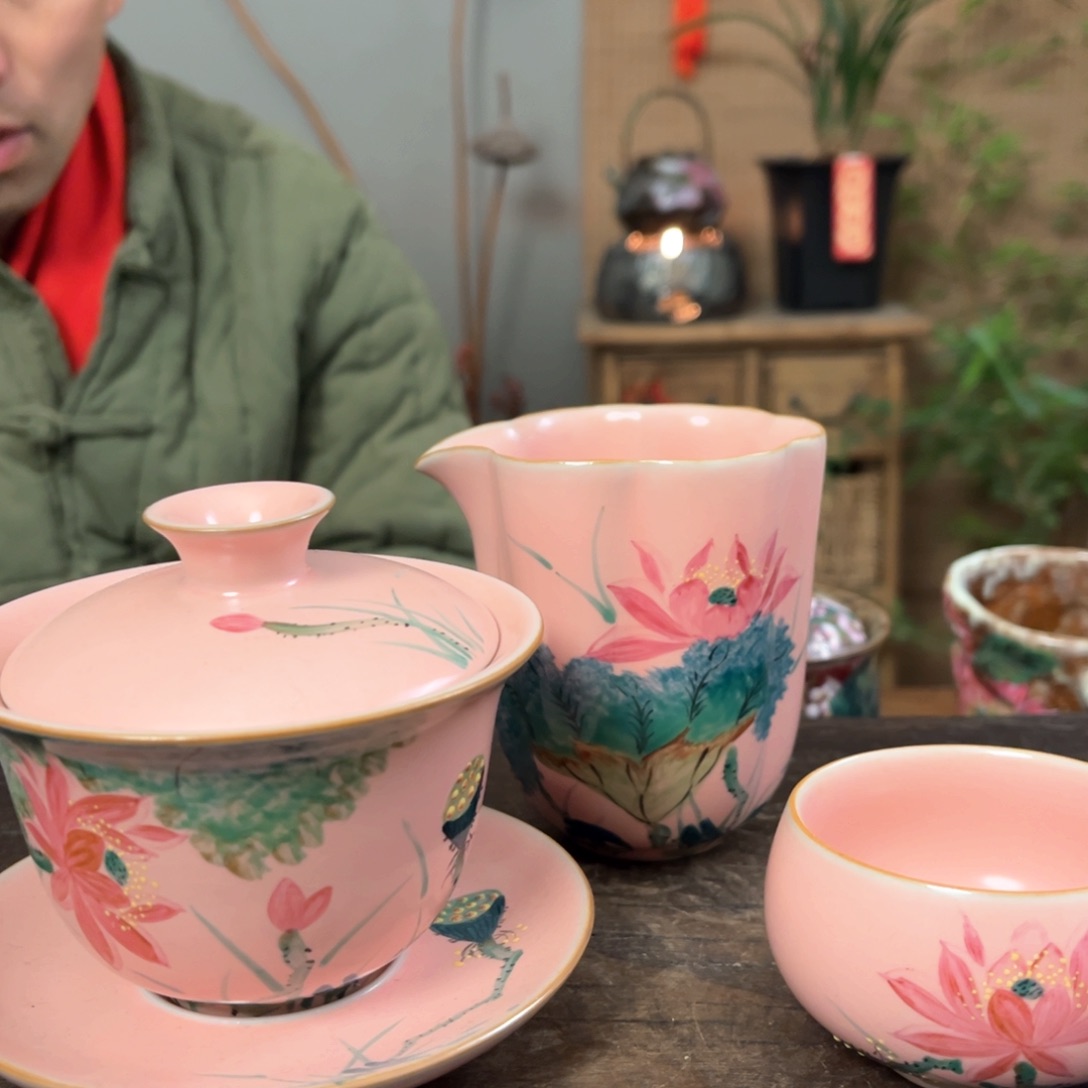瓷片景德镇柴烧手绘杯
