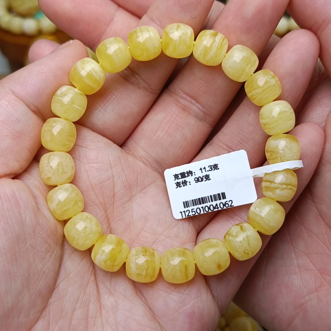 蜜蜡手链未镶嵌9老型虎皮纹