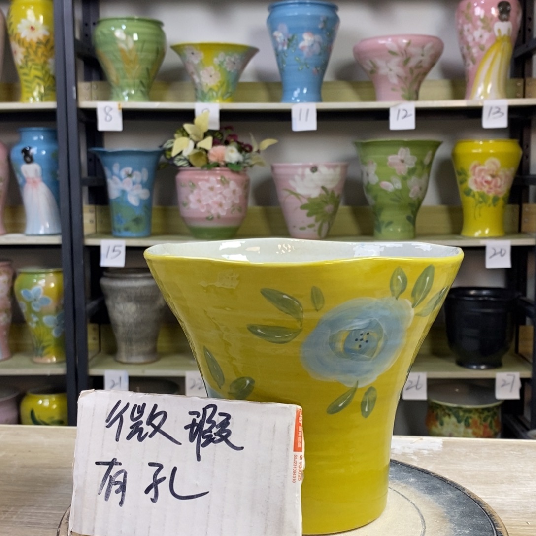 景德镇手工手绘陶瓷花盆