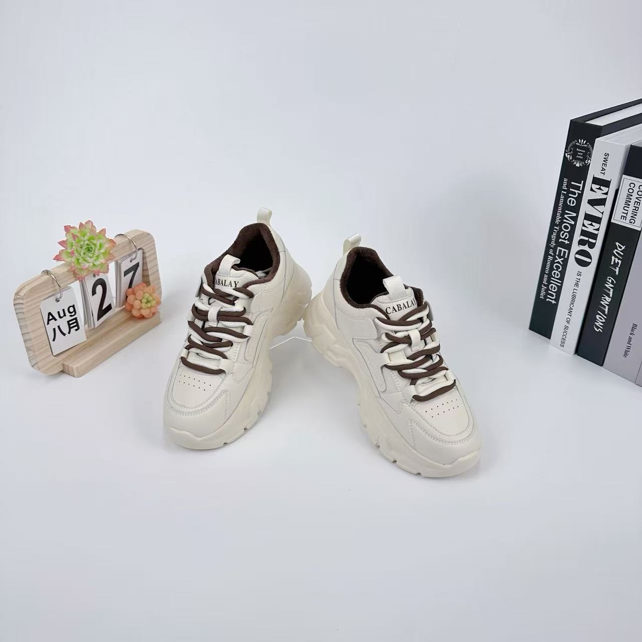 小强家女鞋系带厚底显脚小圆头休闲鞋（A218-9-2）（C330536342-10M）