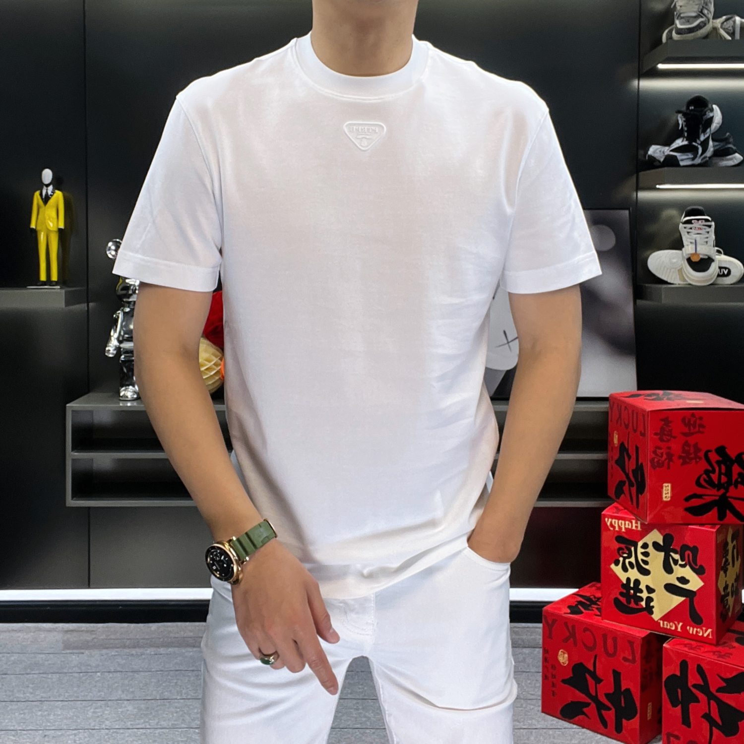 6028男士亲肤纯棉短袖T恤2025春夏帅气百搭休闲圆领上衣欧货修身