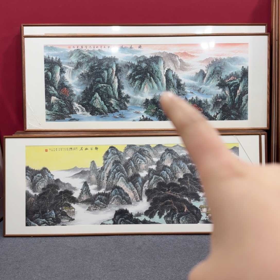 国画带框绘画210/80尺寸