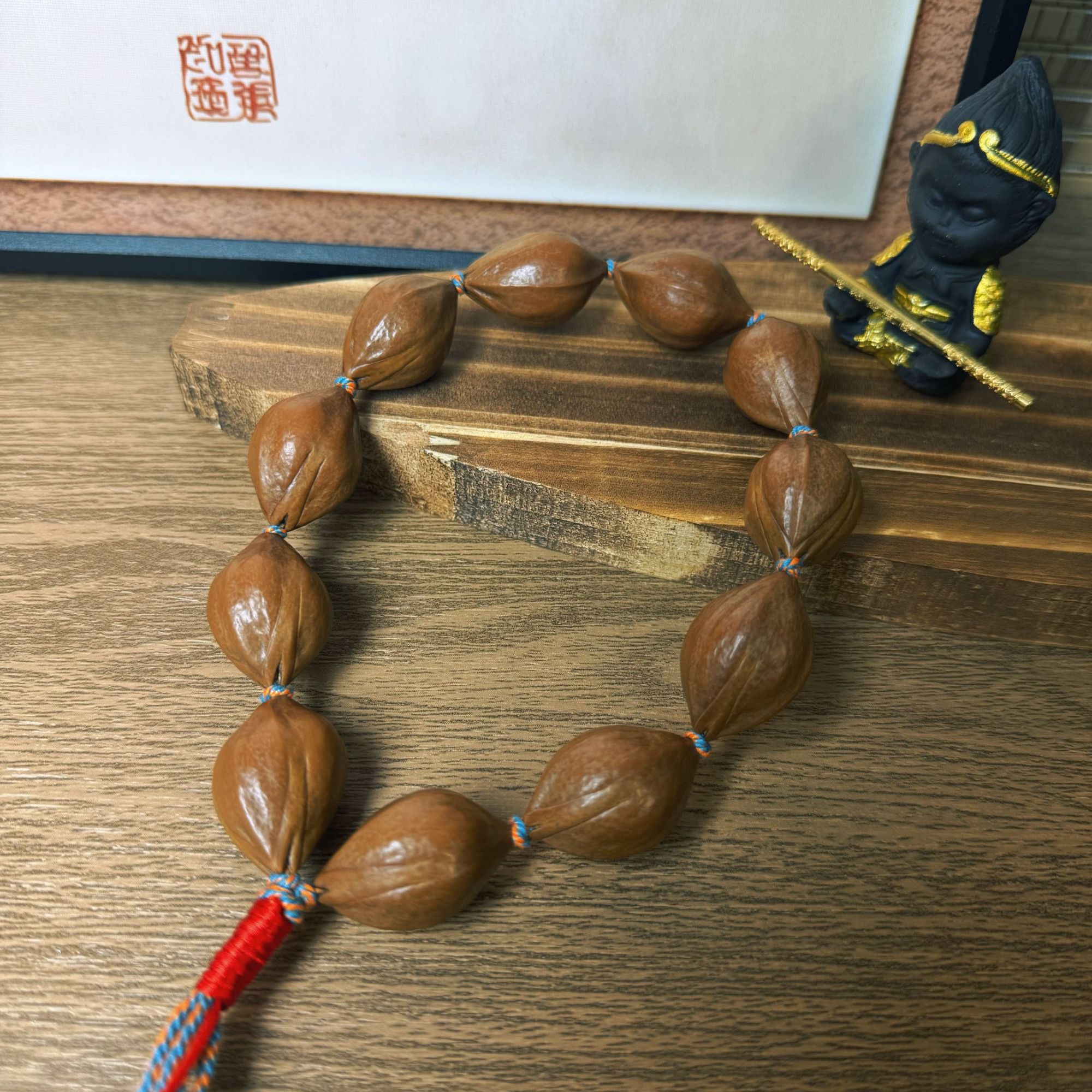 【紫禁城甄选】原皮橄榄核手持文玩手串梅林老树老油