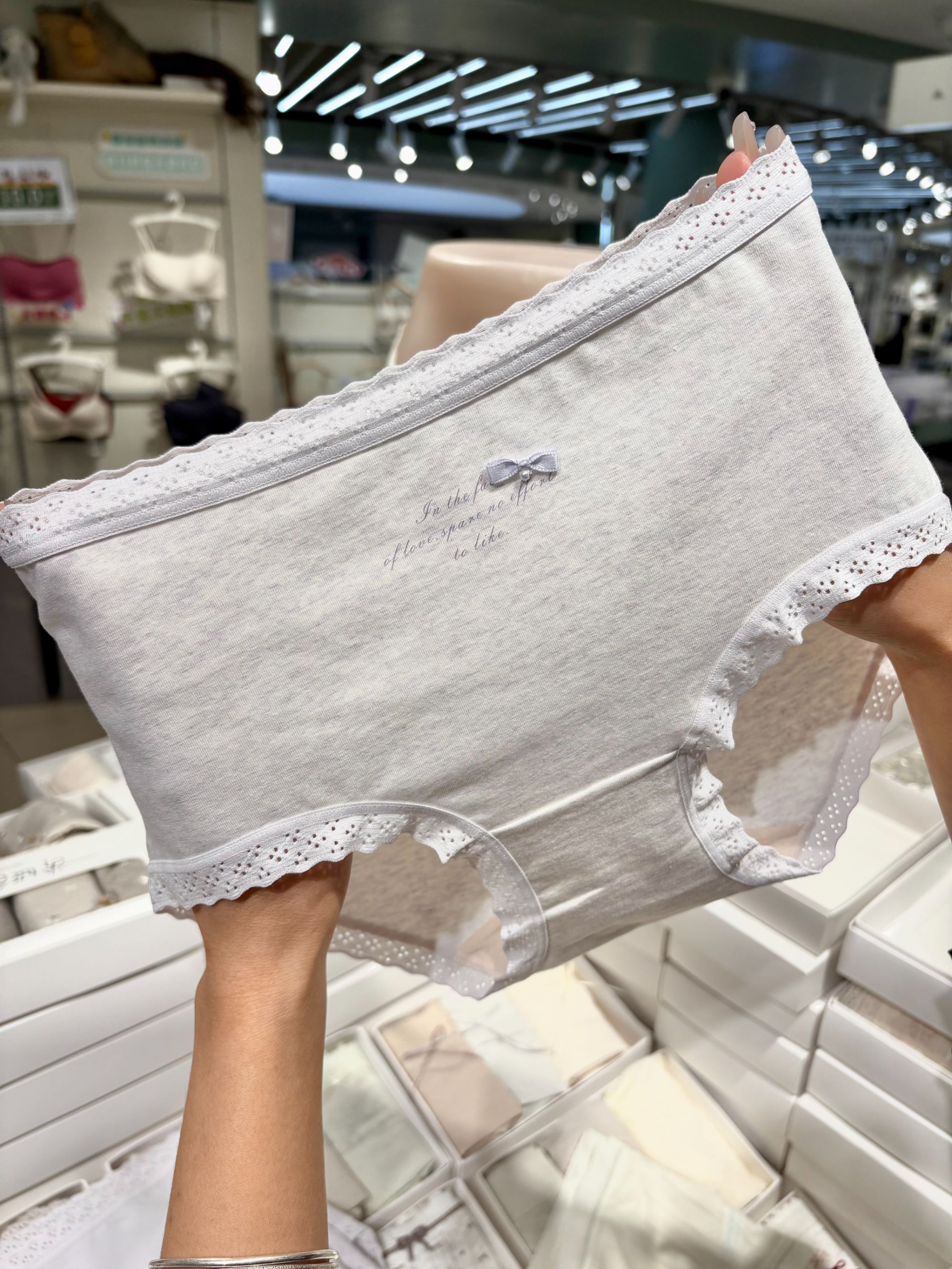 3条装 中腰少女款92棉柔软舒适女士内裤紫色泡泡30043