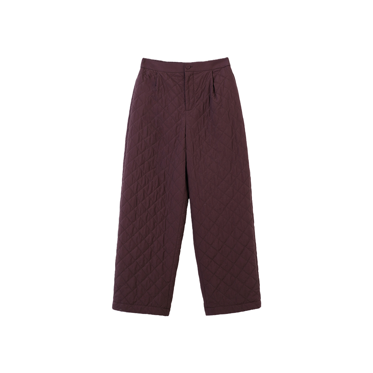 【李老板专属】咖色素色梭织小脚夹层桑蚕丝棉裤  2682002