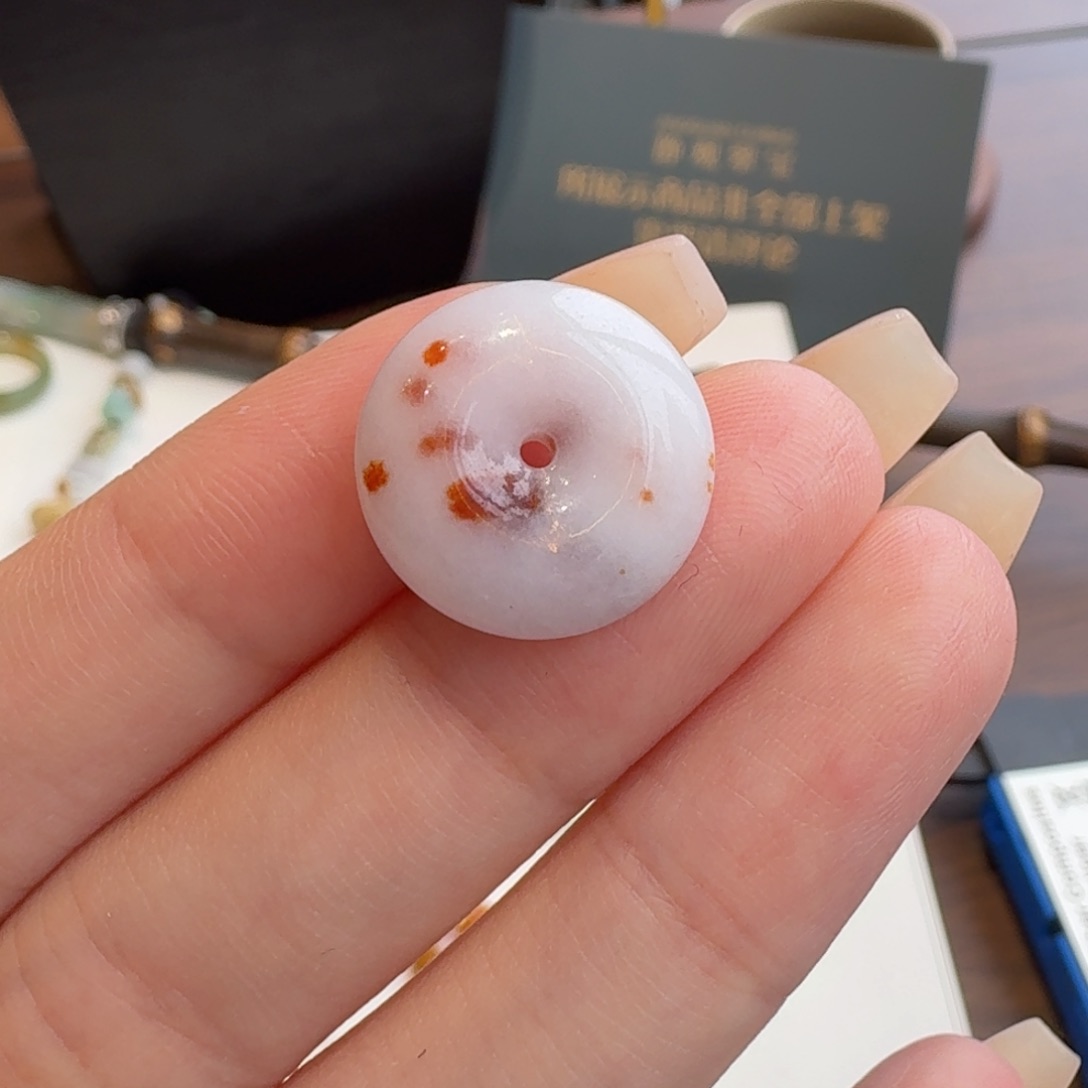 翡翠颈饰未镶嵌特色红翡平安扣17.2-6