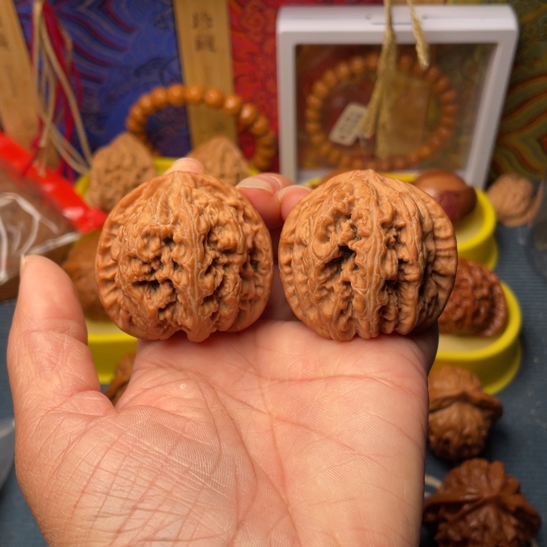 一***家把件文玩核桃44+大粗筋