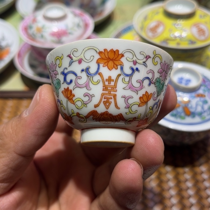 纯手绘精品盖碗杯