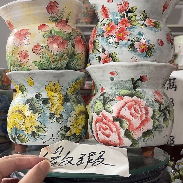 ****u景德镇手绘花盆 满38包邮