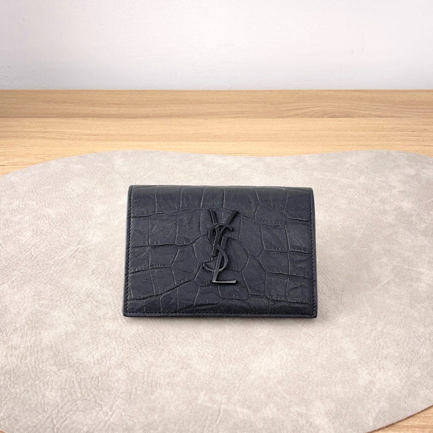 95新 YSL/圣罗兰 【九筒奢品】压纹短款钱包/4442