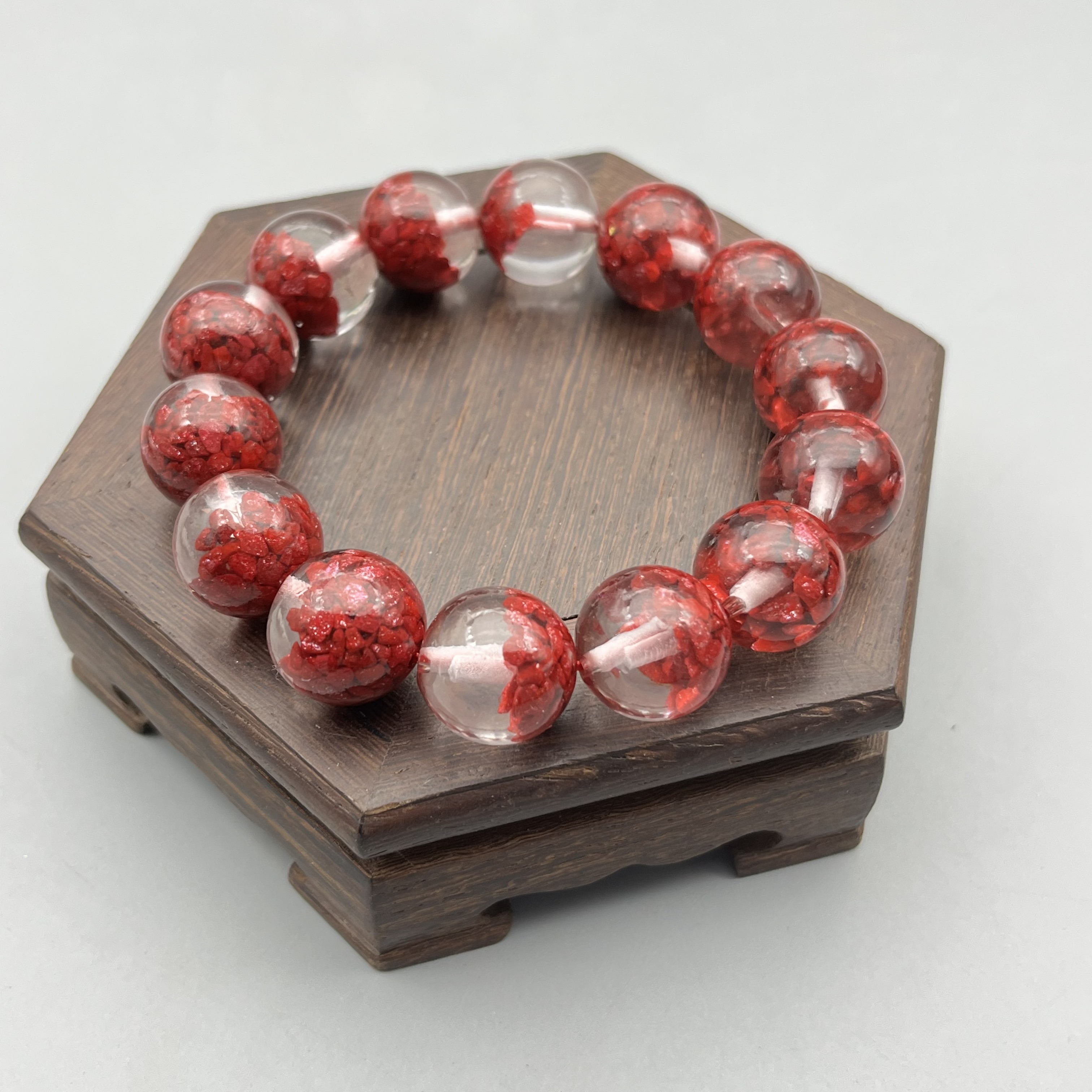 含辰砂工艺品JT444-经典雕刻圆珠手链16mm