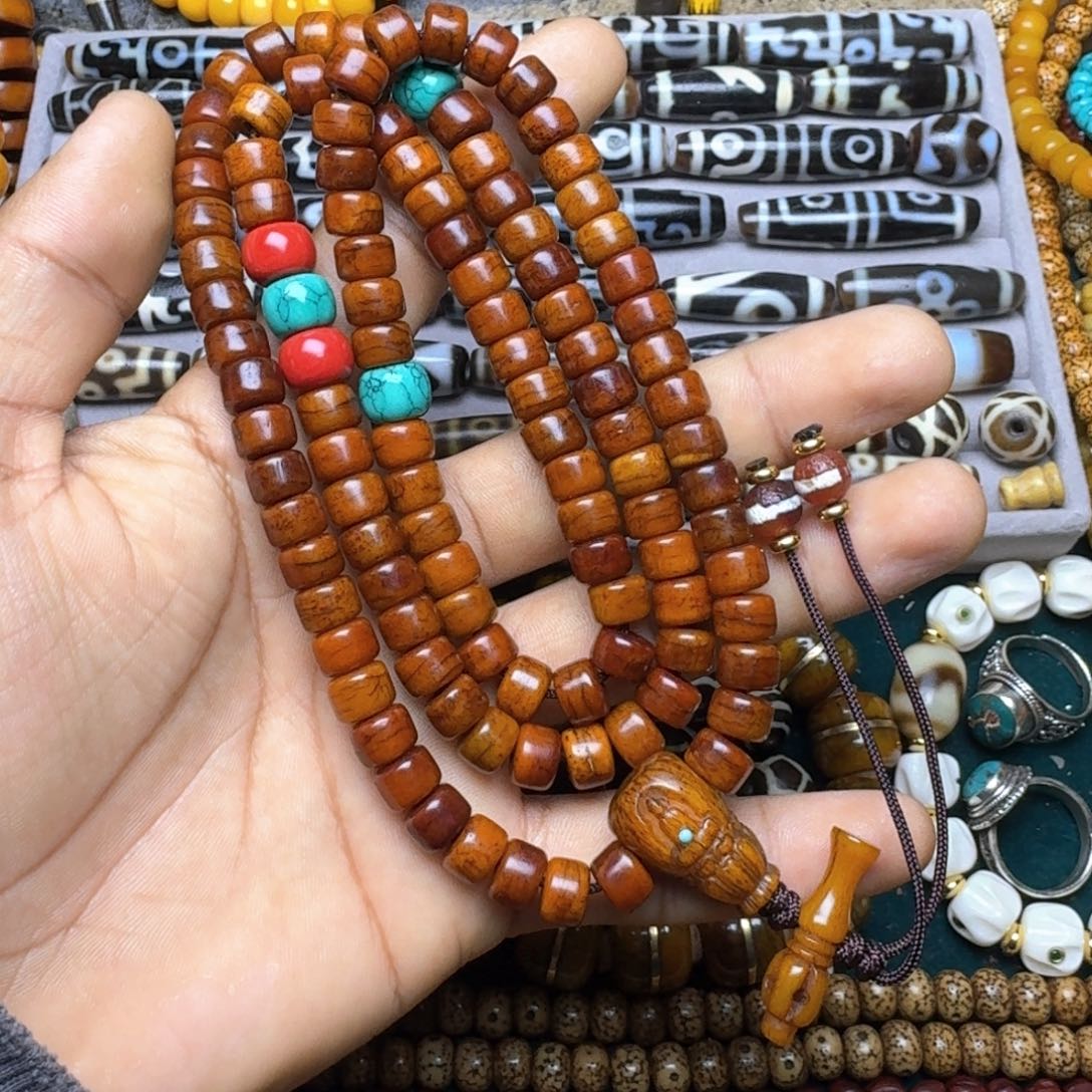 柏香籽/百香籽吊坠牦牛骨