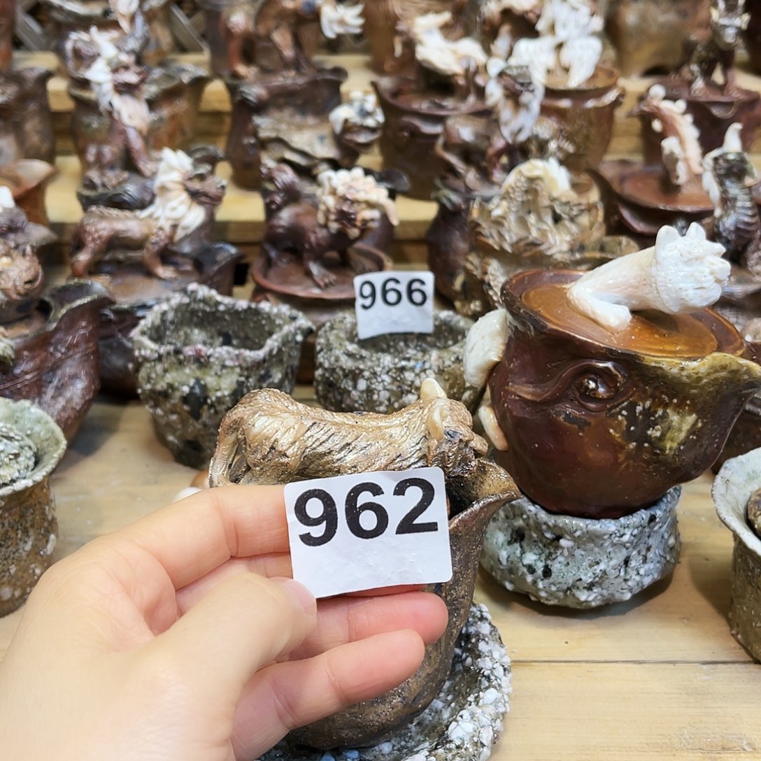 用***2瓶柴烧粗陶手捏宝瓶