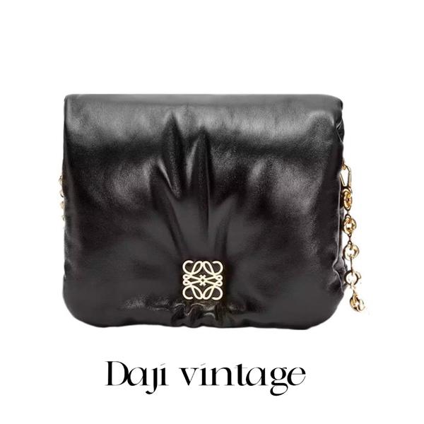 95新 LOEWE/罗意威 大吉中古3/黑金puffer goya云朵单肩包