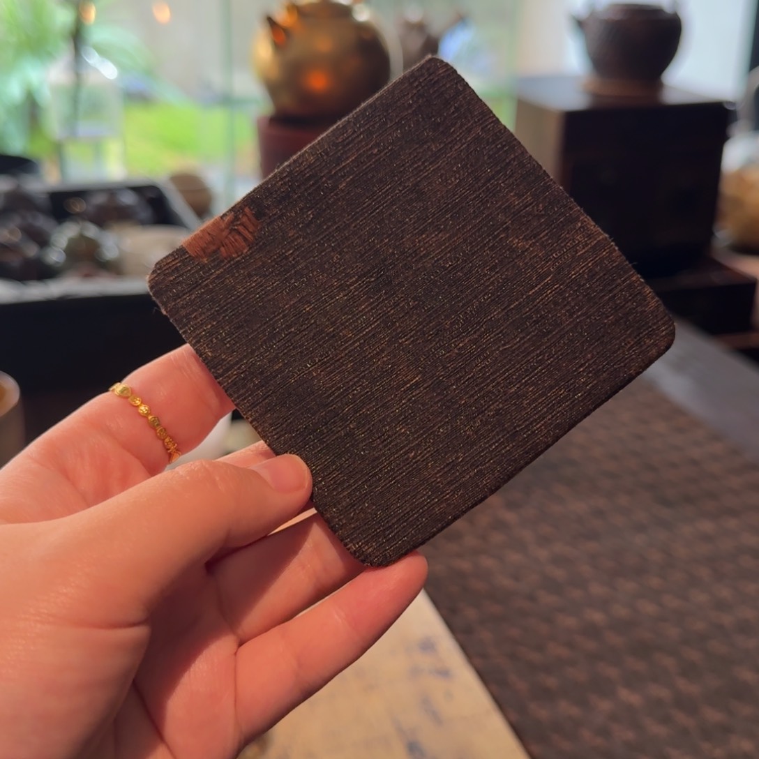 双面香云纱柞蚕丝手缝杯垫六只