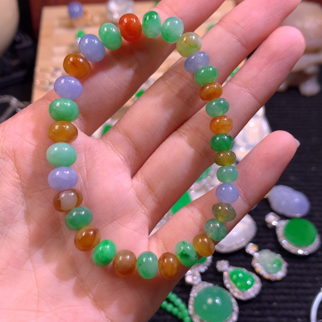 未镶嵌手链翡翠算盘珠多宝