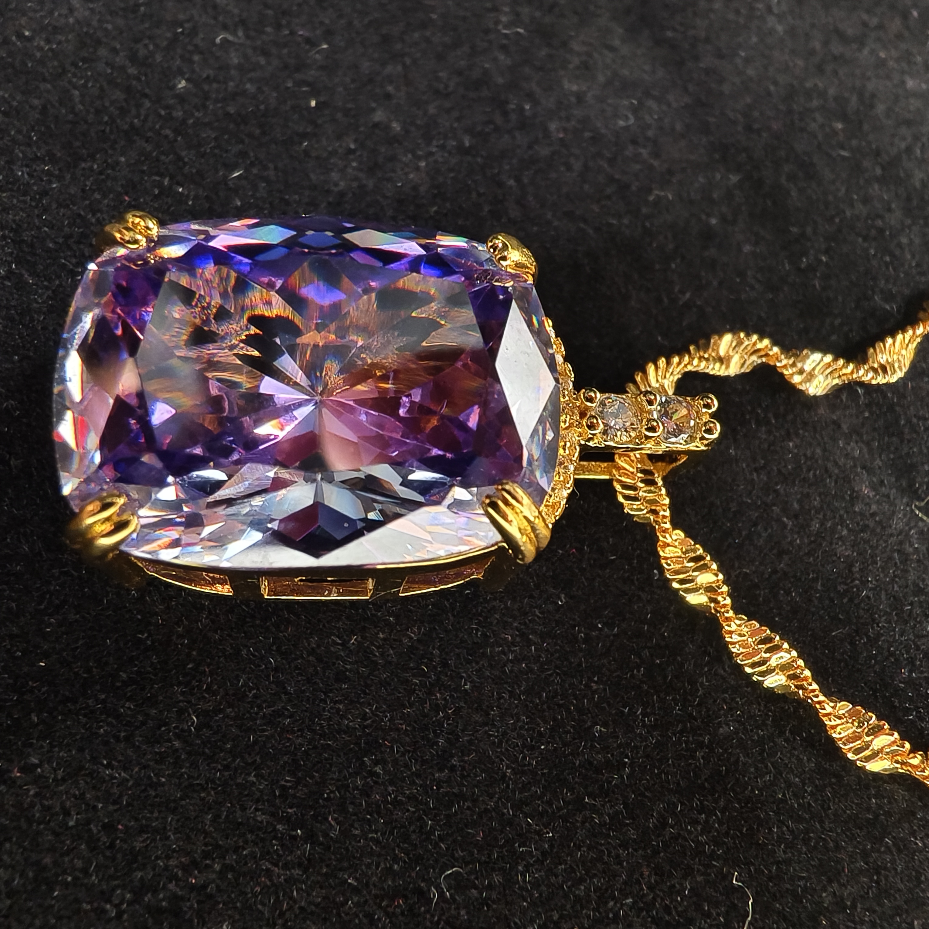  紫色玫瑰切吊坠149