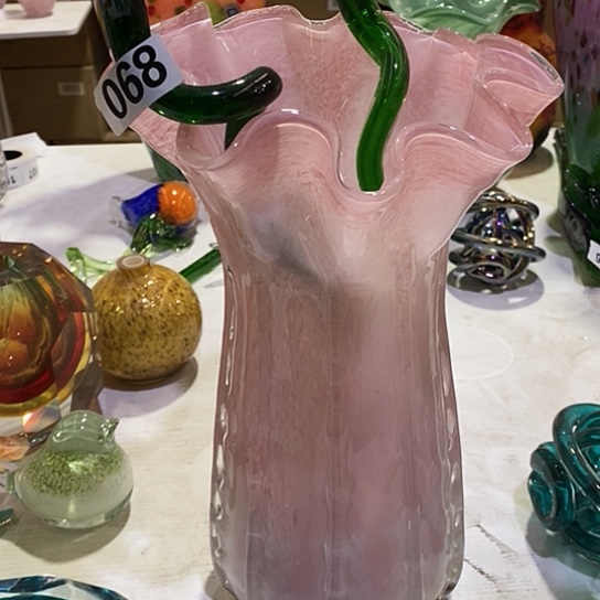 琉璃高度32厘米琉璃白菜花瓶