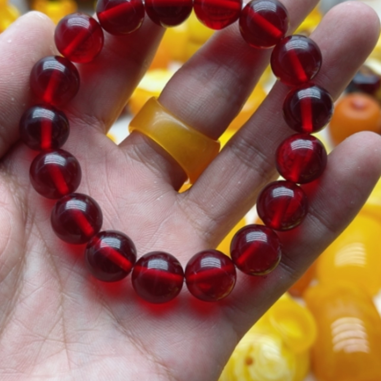 【闪购商品】蜜蜡手链未镶嵌蜜蜡血珀手串卡12