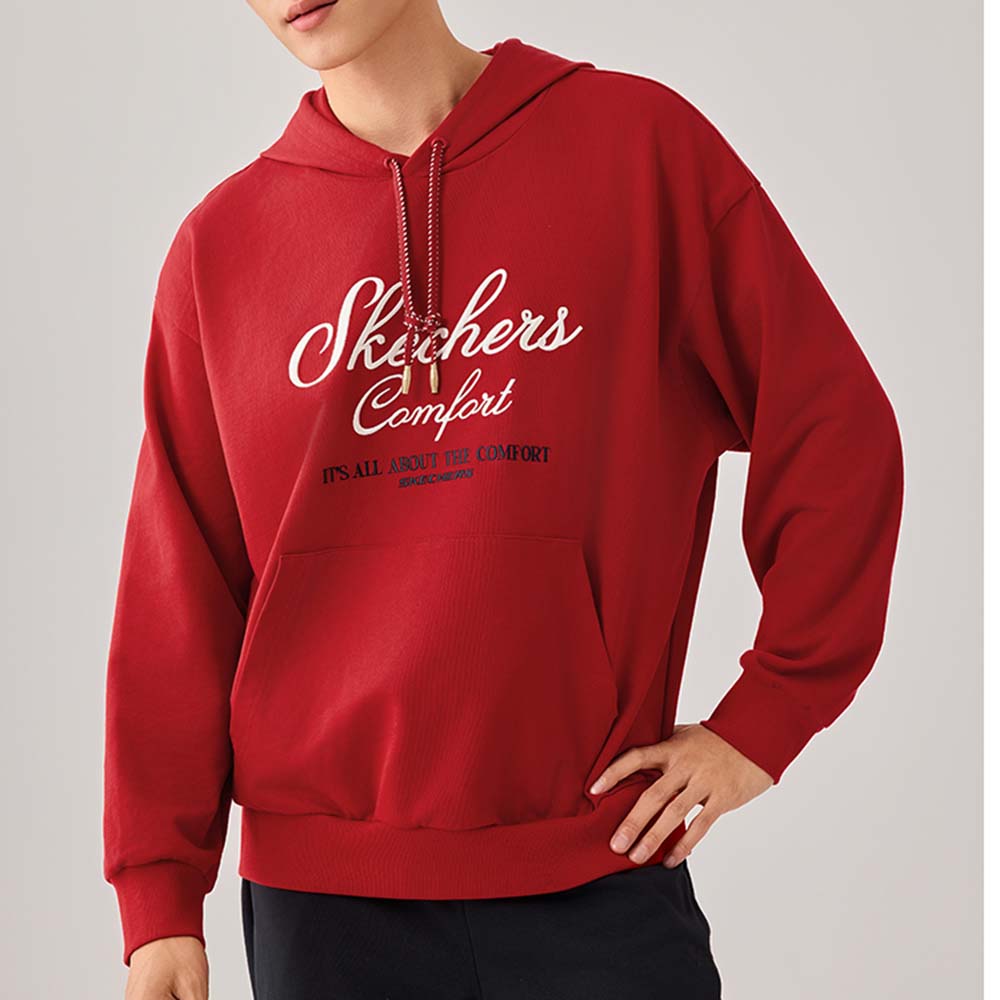 【新年款】斯凯奇男女同款保暖宽松舒适长袖加绒连帽卫衣L126U020