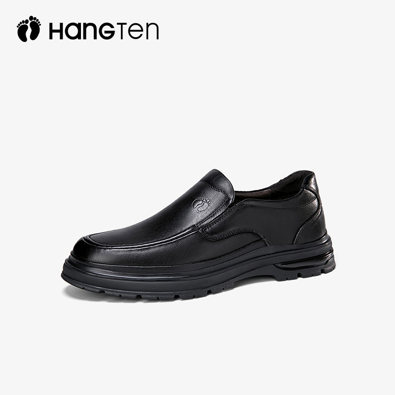 美国欢腾皮鞋男款时尚真皮商务一脚蹬男士新款高档舒适百搭休闲鞋