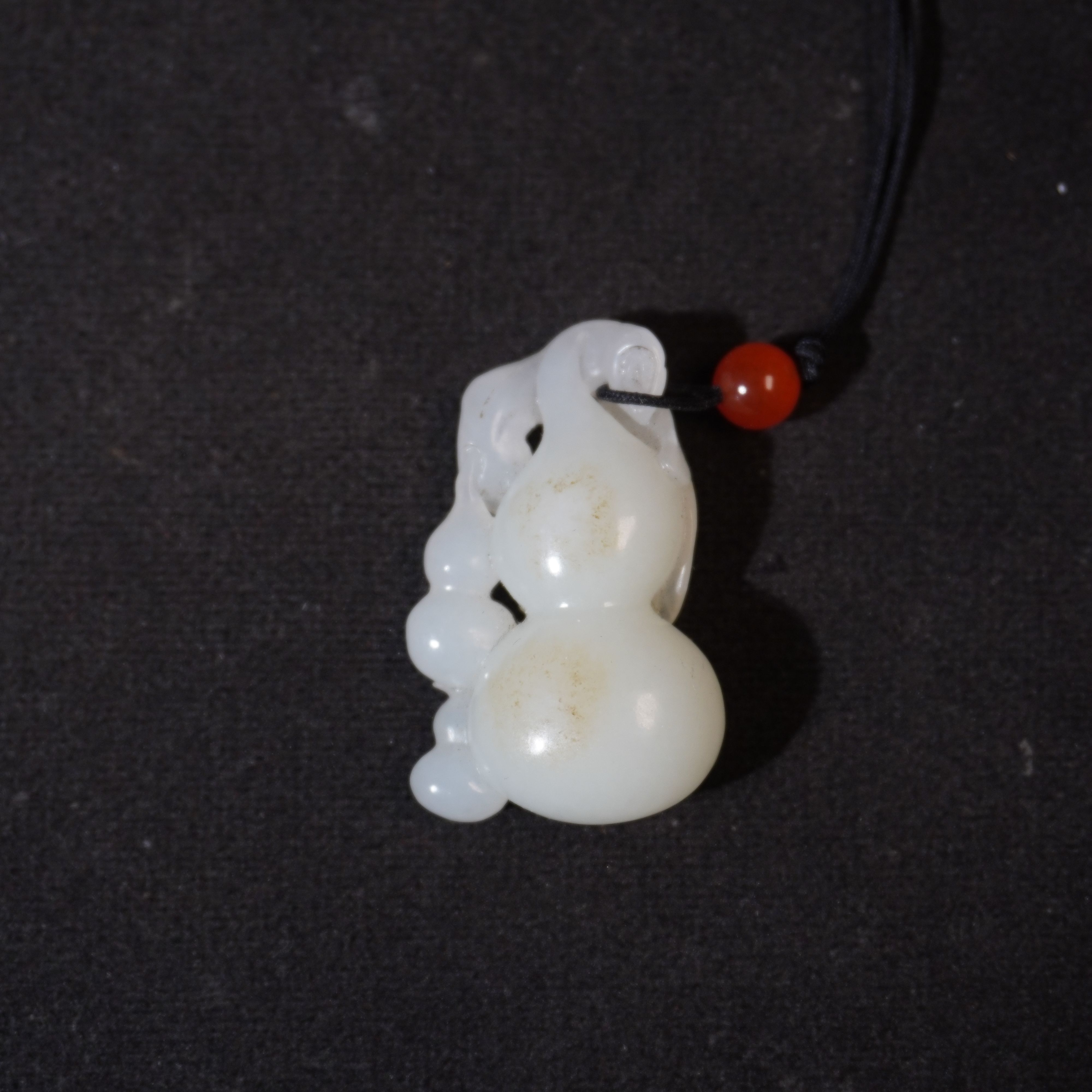 9SE42  清  和田玉葫芦吊坠