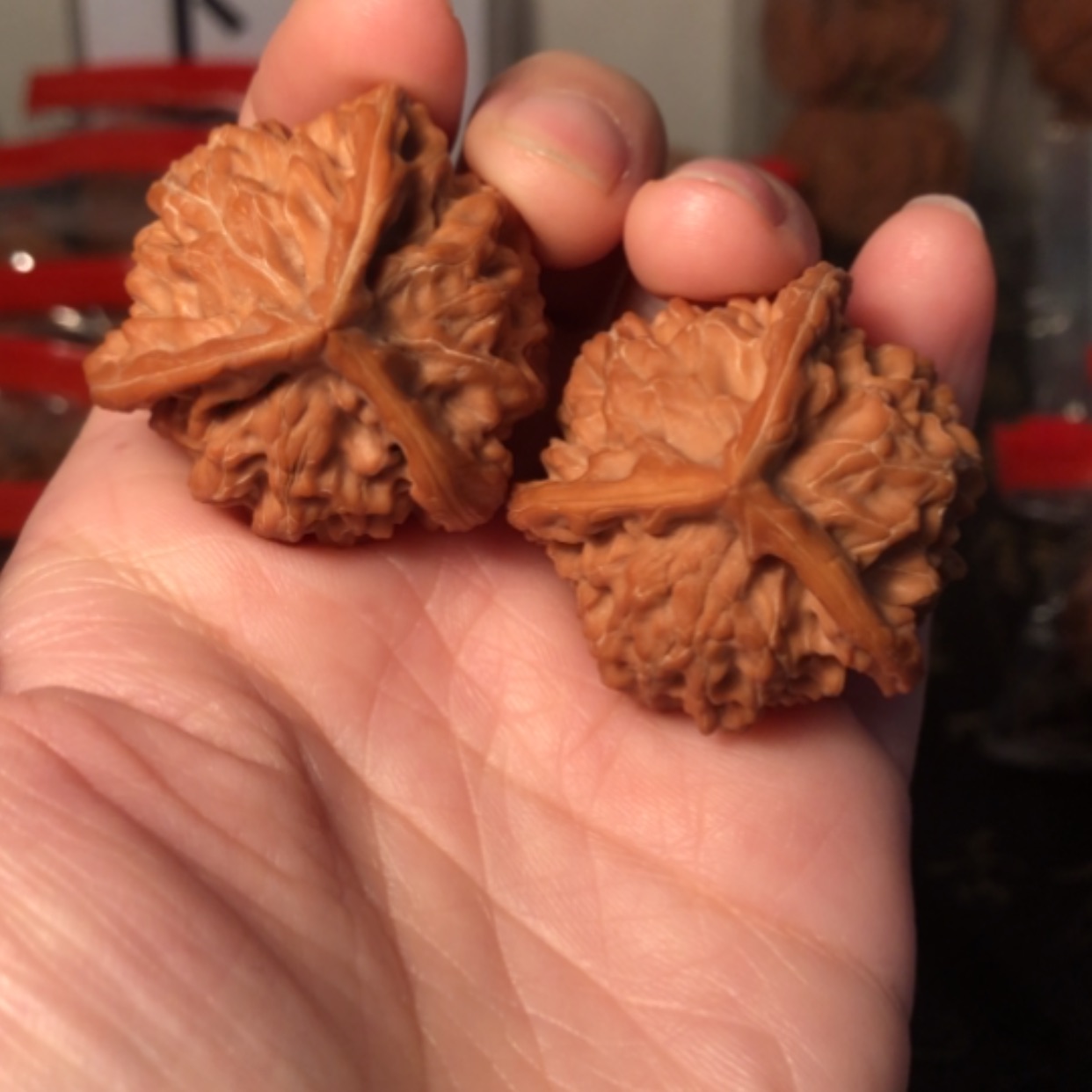 【闪购商品】文玩核桃把件三棱35