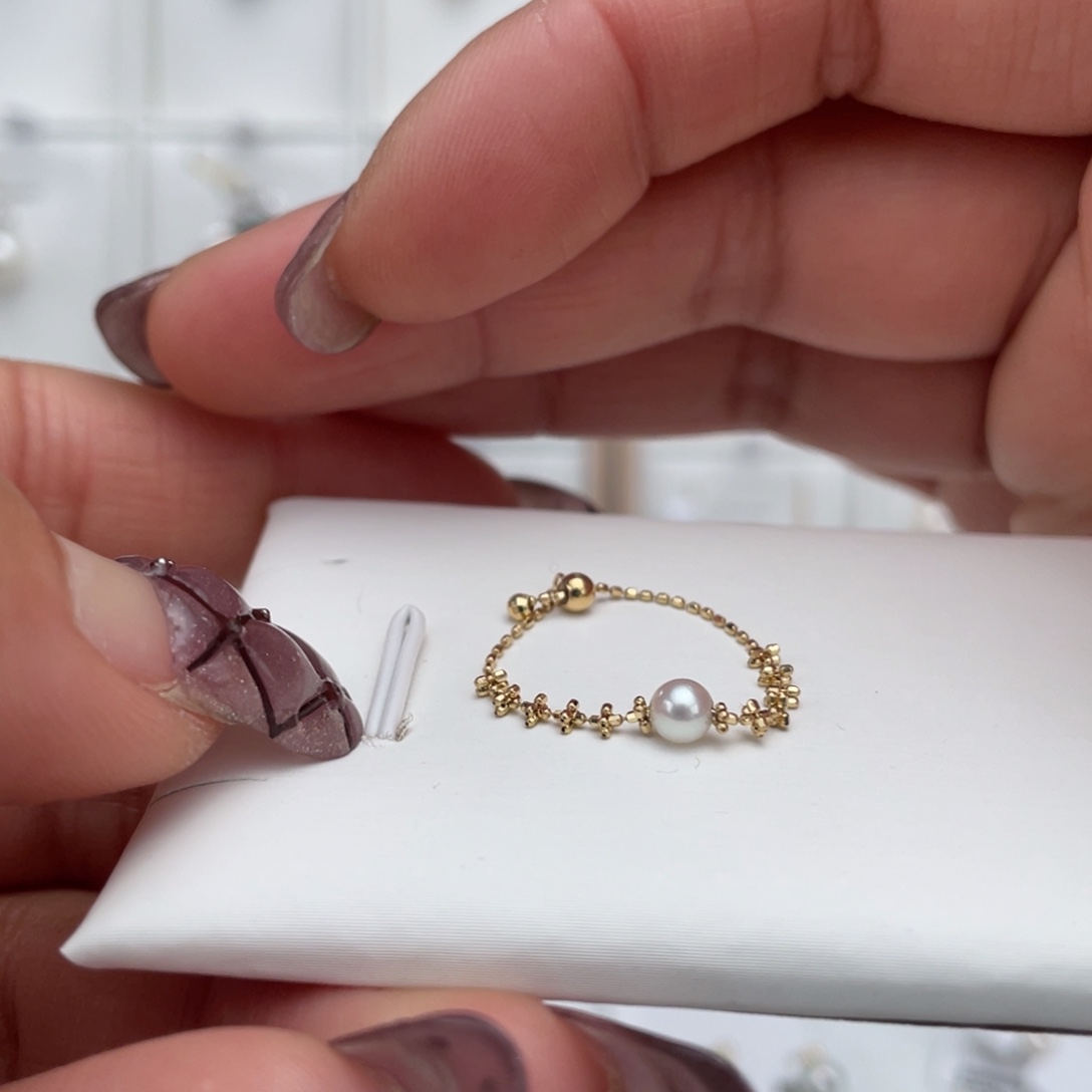 海水珍珠戒指18K金镶嵌