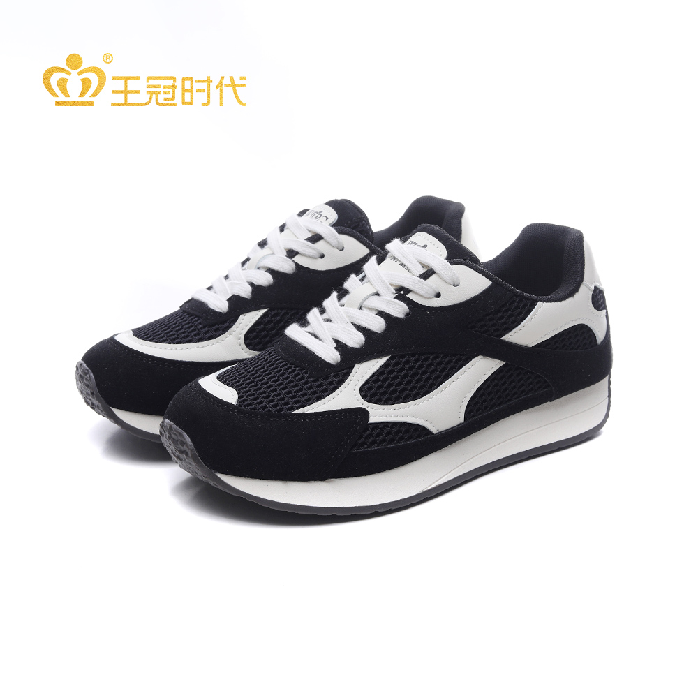 王冠直播2025秋季新款鞋子女ins潮牌百搭时尚休闲鞋黑白平底鞋子