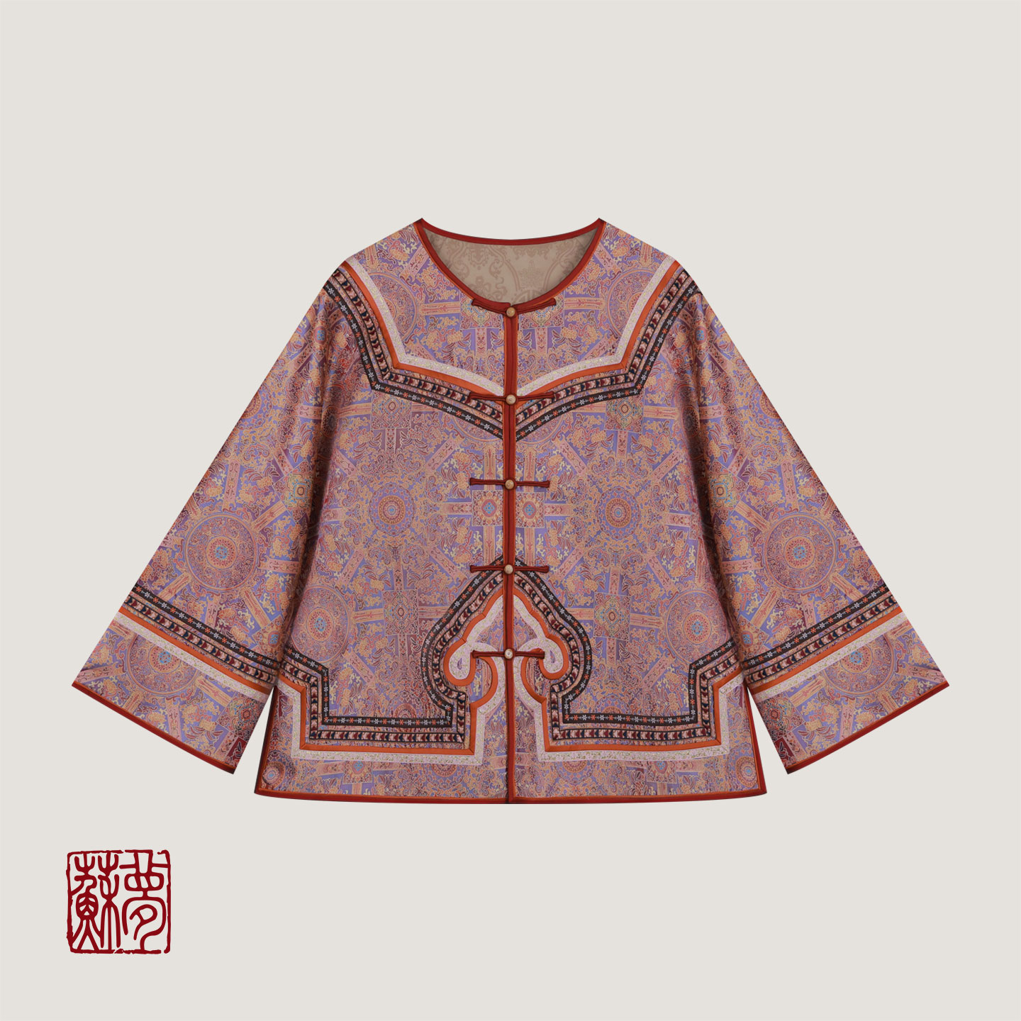 蘇夢【云阙】鎏金赭色中式百搭对襟上衣01031719