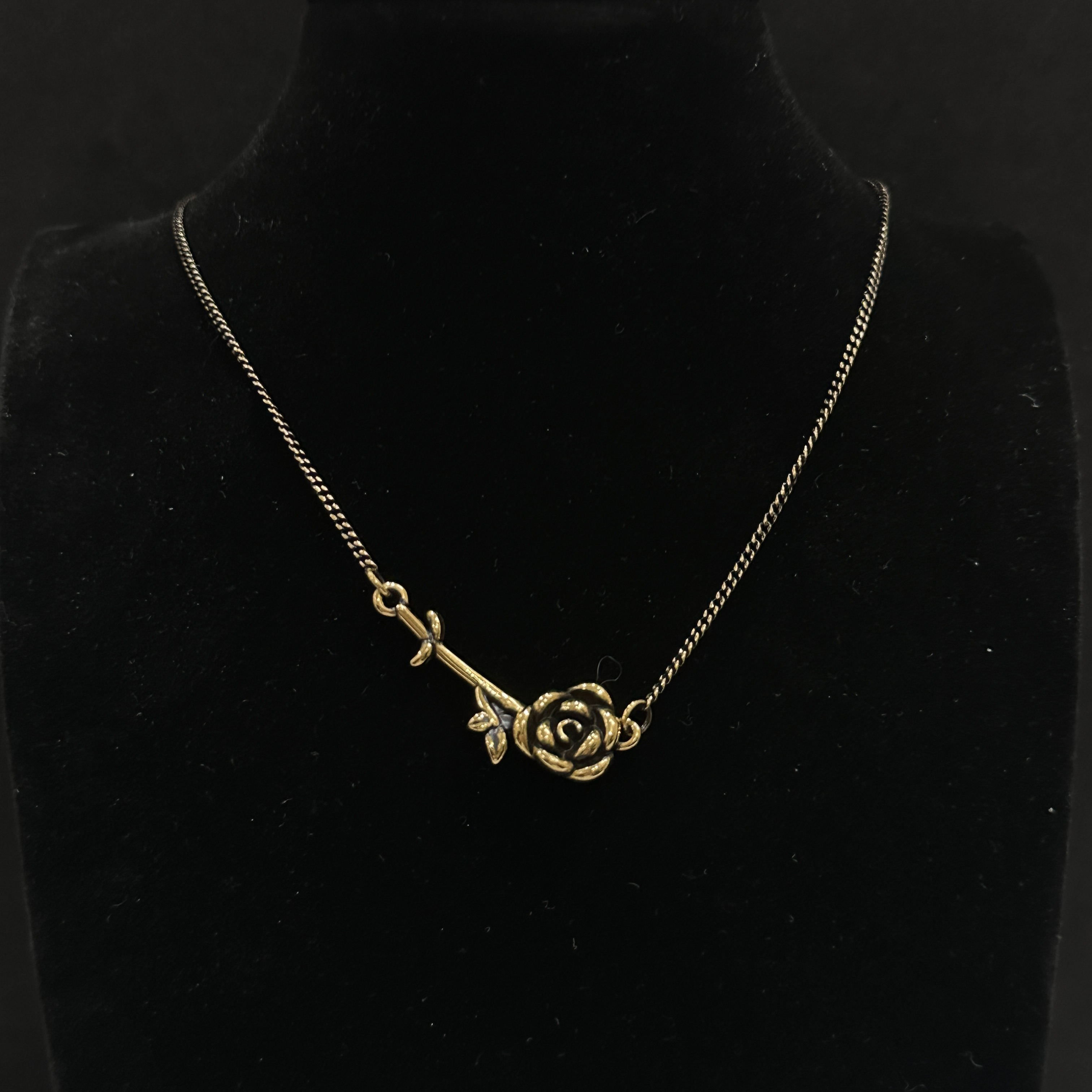 【足金999玫瑰花项链】黑金项链#精品黑金工艺#时尚百搭简约中古