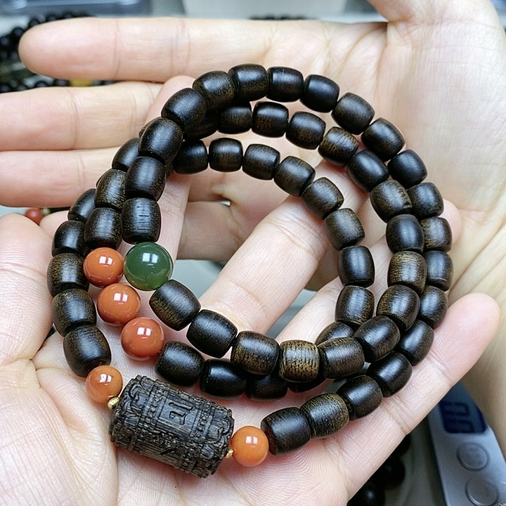 沉香手串8****春越南芽庄白棋楠