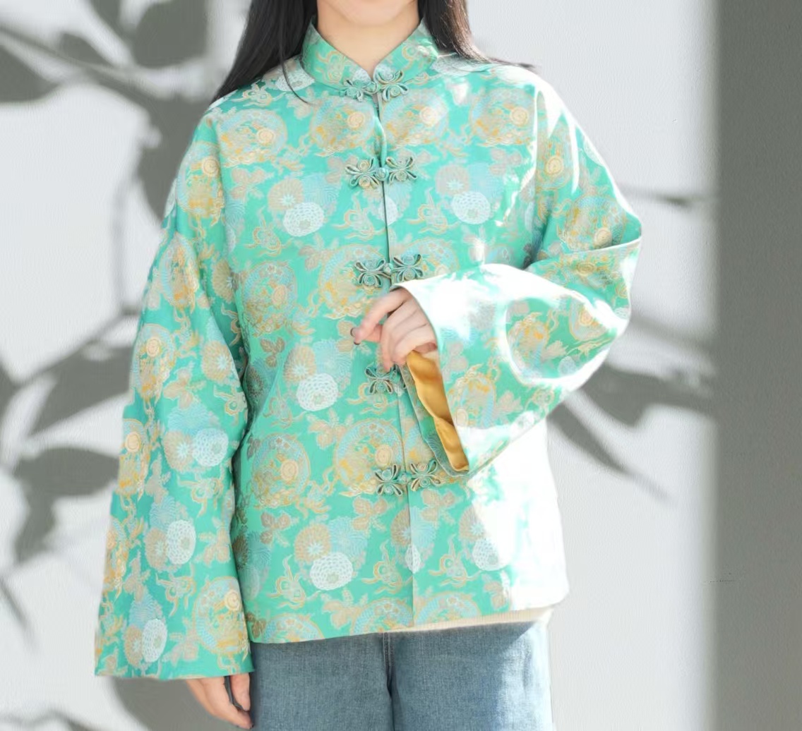 【锦绣】上久楷团龙杂宝菊外套 国风立领新中式女装