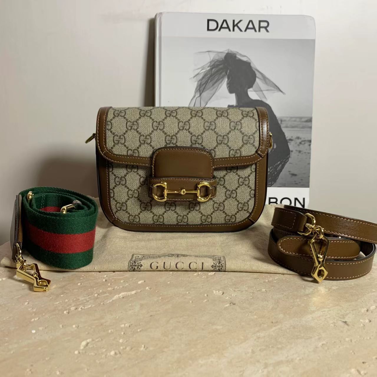 99新 GUCCI/古驰 壹臻/老花拼棕1955mini/ 15365267