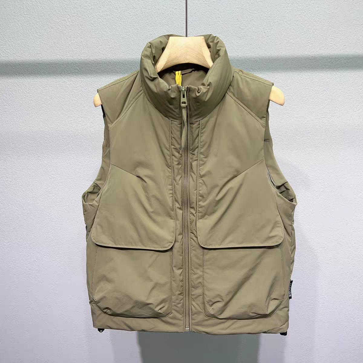 设计感2025冬季爆款潮流百搭工装风立领口袋保暖外穿羽绒马甲潮牌