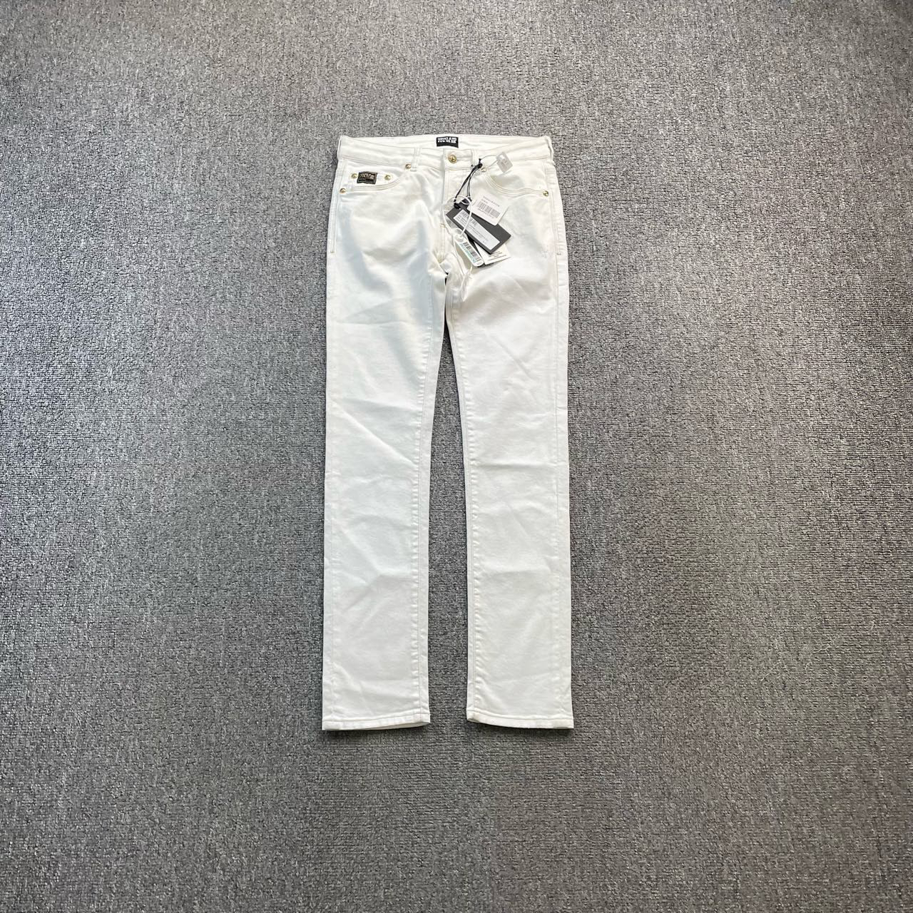 95新 VERSACE/范思哲 (ll) 32301 白色牛仔长裤29 30 31/bc000874