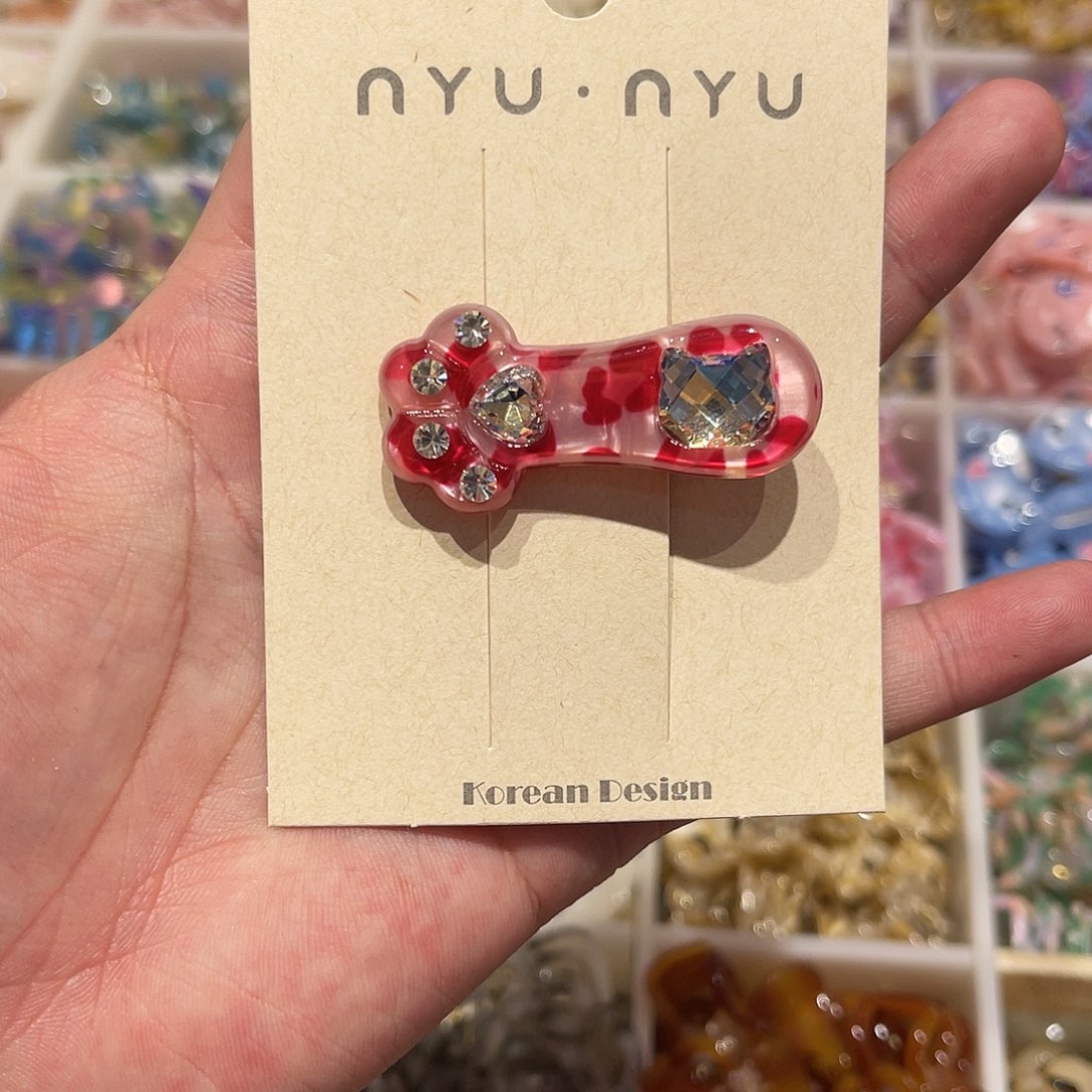 醋酸非金属粉豹纹猫爪边夹