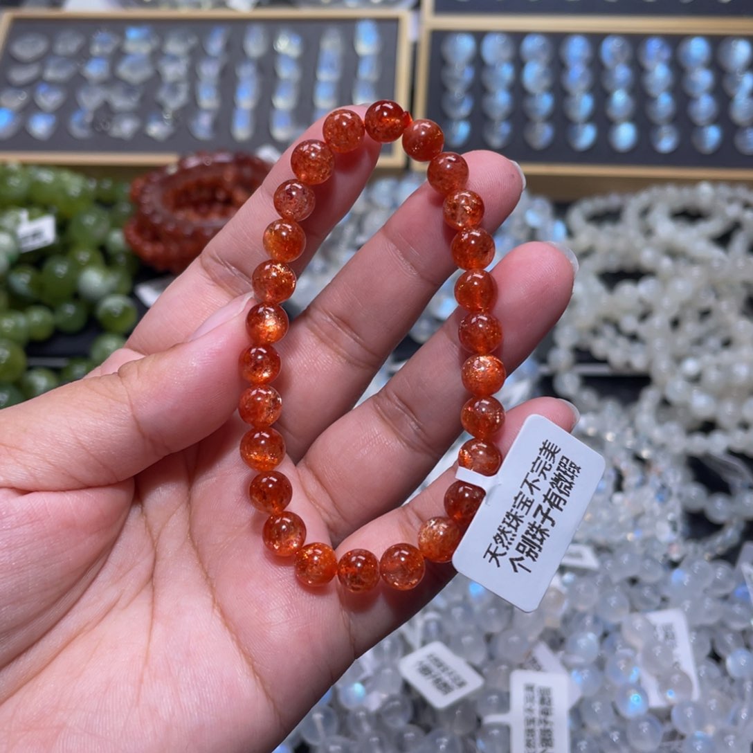 手链未镶嵌长石?*姬金太阳手链7mm