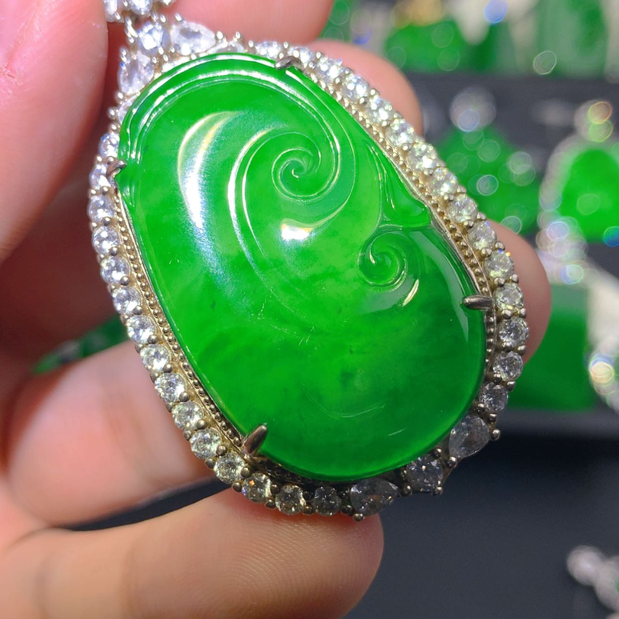 【闪购商品】翡翠吊坠(不含链)银S925镶嵌