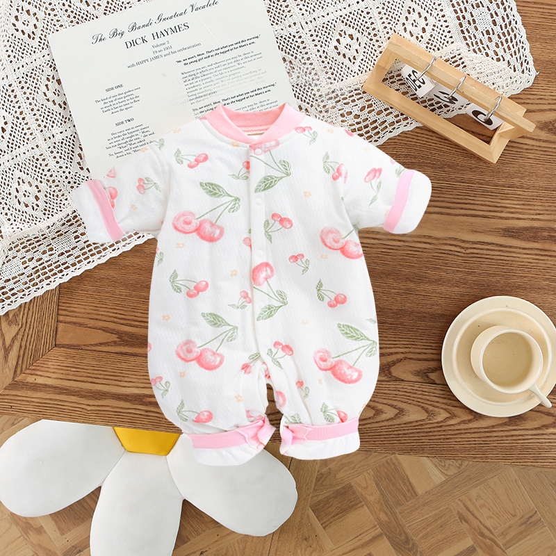 【40克薄棉】婴幼儿薄棉连体衣宝宝春秋保暖连体服婴儿棉衣外出服