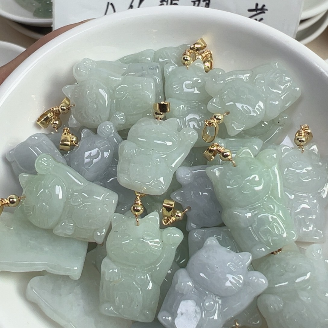 翡翠散珠翡翠猫猫一个可挑