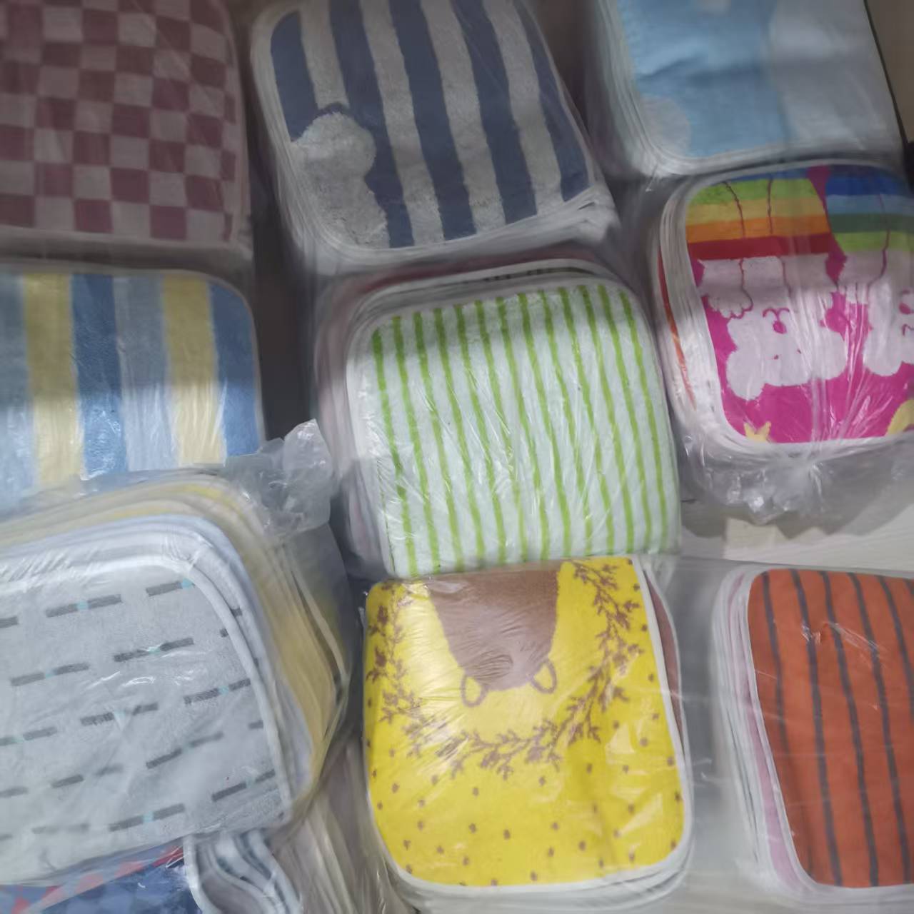 卡通方巾瑕疵二等毛巾家用吸水挂钩擦手巾棉柔软吸水工厂清仓处理