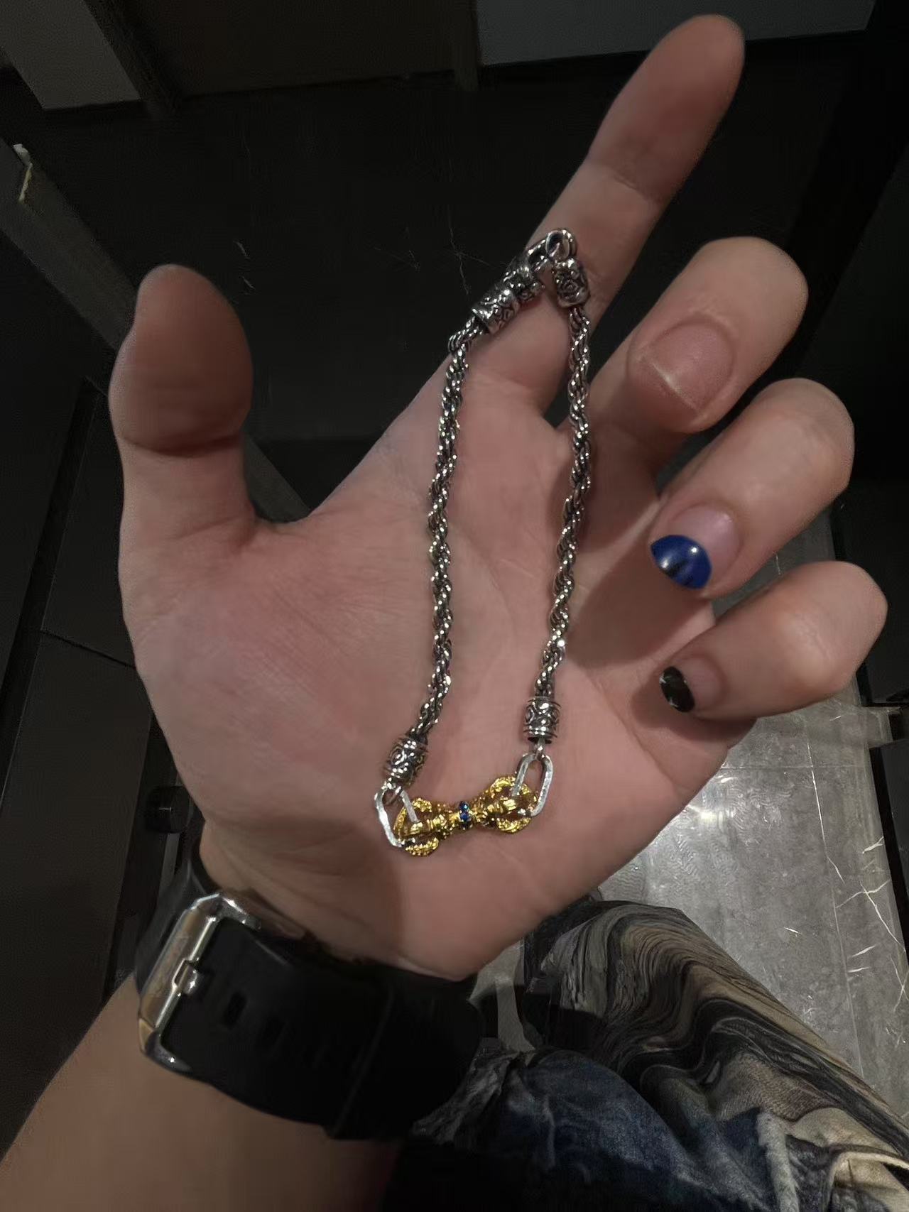 合金手链 【陨灭 麻花降魔杵 手链】黄色降魔杵手链时尚复古轻奢