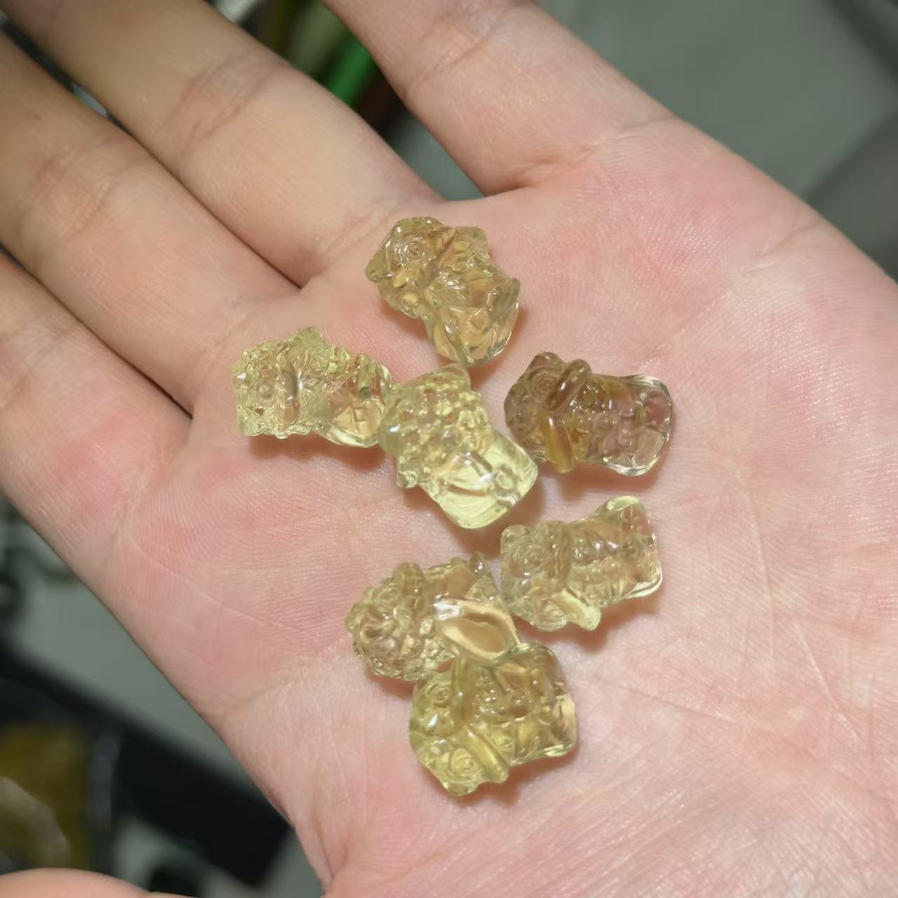 【N53】黄水晶通孔吞金兽多样性发其一