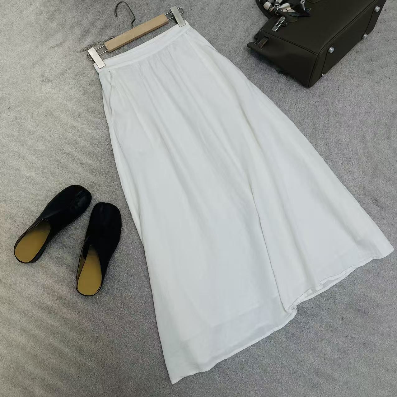 棉麻松紧半身裙    