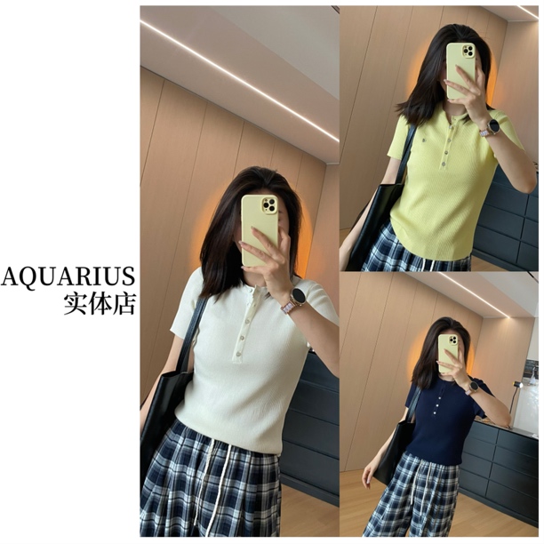 【AQUARIUS 】（极简）韩系针织上衣2929